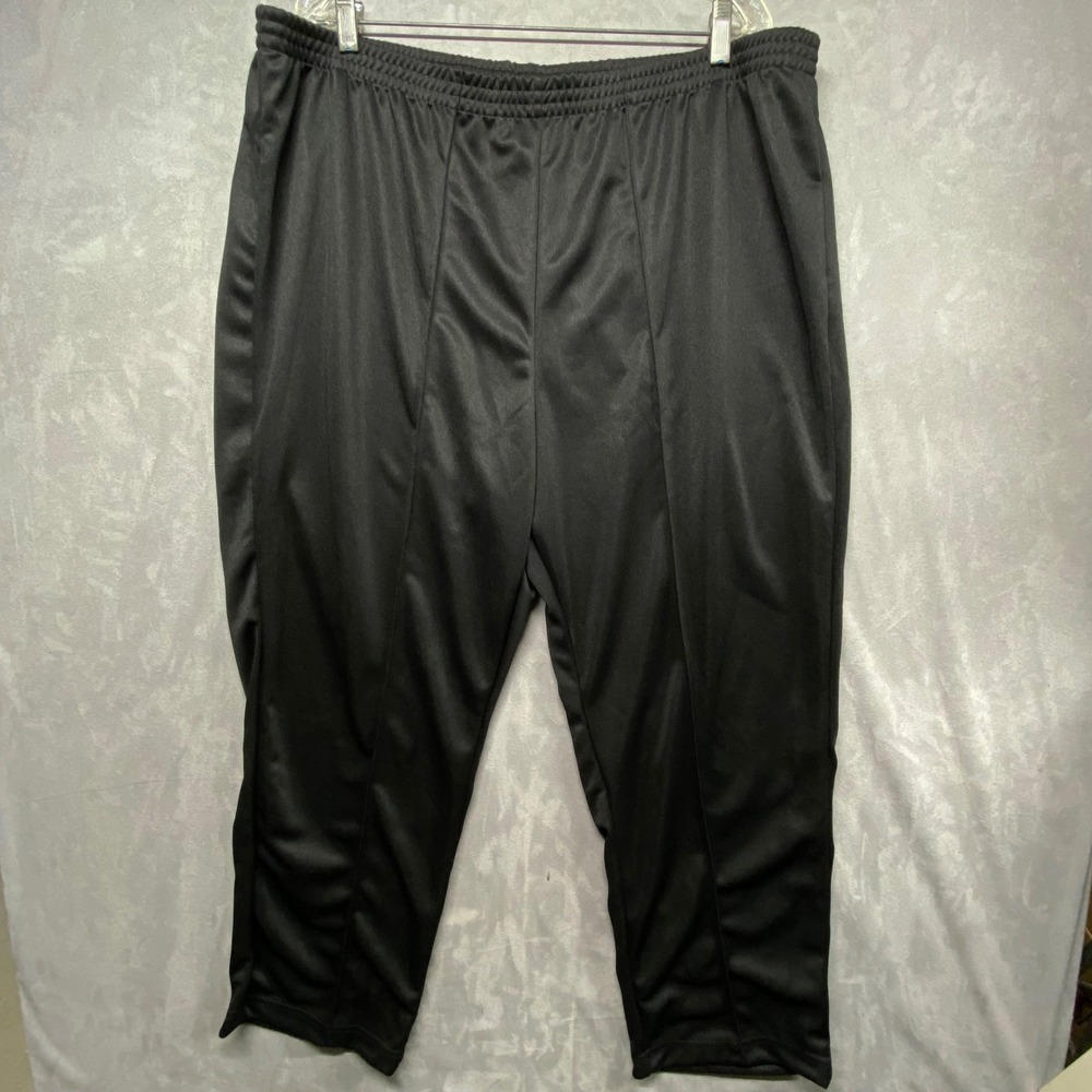 Roamans 28W Petite Black Polyester Elastic Waist Athletic Track Pants - Picture 1 of 12